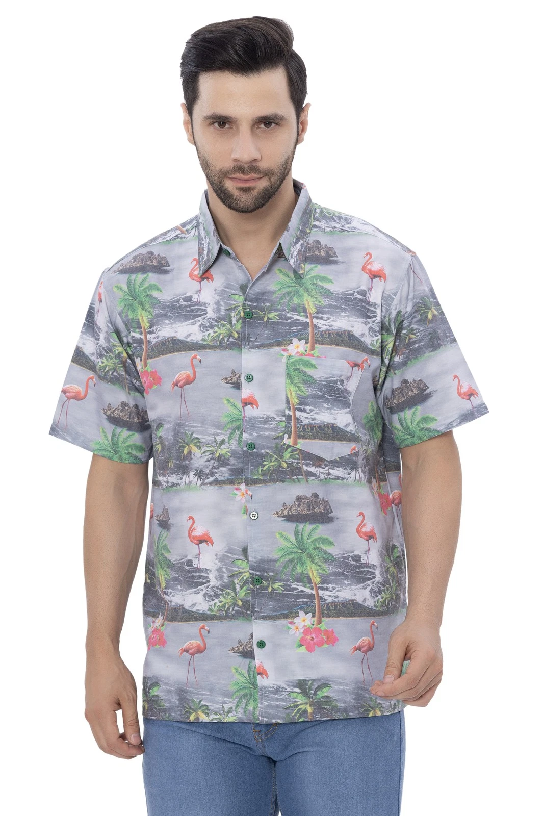 HAPPY BAY Men's Hawaiian Shirts Short Sleeve Button Down Shirt Men's Hawaii