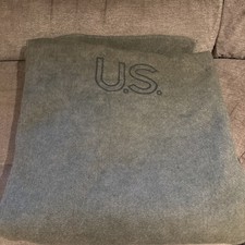 US Wool Blanket Olive Drab Genuine GI Army Thick Bed Cover USA Made 62" x 82"