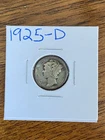 1925-D MERCURY DIME. FINE CONDITION. SEMI-KEY DATE