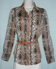 Sexy $98 Boston Proper Wild-side Python-print Shirt, size 6/8, NEW