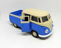 Volkswagen T1 Pritsche Double Cabin Pick Up Beige Blau Welly 1:34-1:39 11Cm Neu