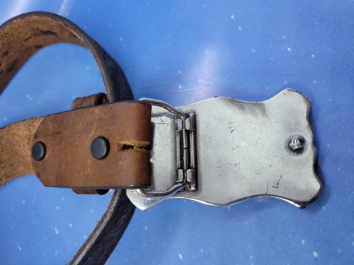 Tony Lama Youth Leather Belt C60119 Size Small 20 Longhorn Belt Buckle - Picture 2 of 9
