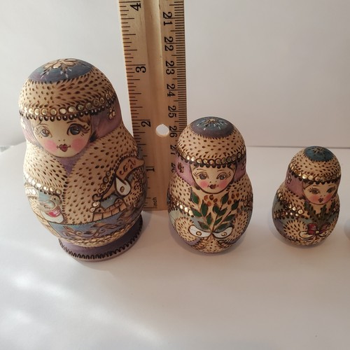 Abschlusspuppen, russisch, ausgebrannt, Vintage, gestempelt Makcumoba - Bild 10 von 23