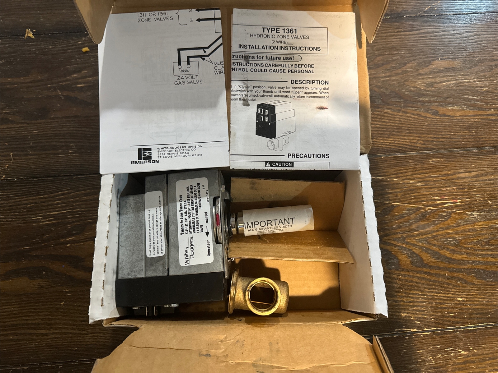 White Rodgers 1311-103 - 1" Sweat Zone Valve (Three Wire