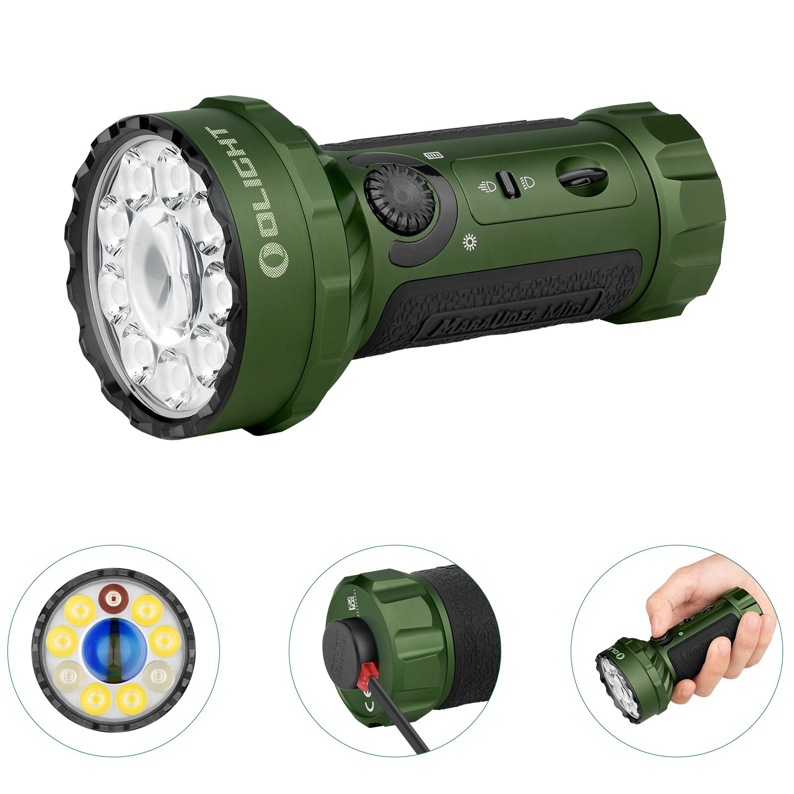 Olight Marauder Mini Leistungsstarke LED Taschenlampe 7000 Lumen OD Grün