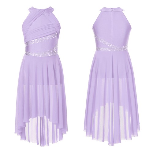 Niñas Vestido de Baile Sin Mangas Cuello Halter Maxi Vestido Moderno Ropa de Baile Ropa - Imagen 25 de 114