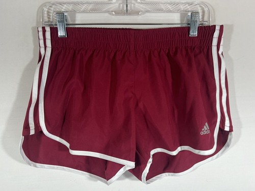 NEW Adidas M20 Shorts Womens Medium 3" Maroon 3 Stripe Gym Athletic AeroReady