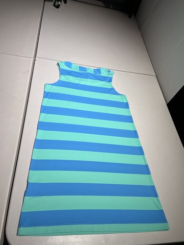 Matrosen Matrosen Kleid Damen klein blau türkis gestreift Print Stretch Nylon Strand - Bild 7 von 9