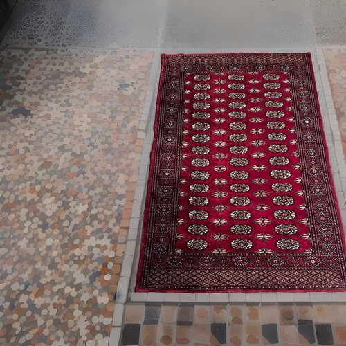 Vintage Red Bokhara Turkoman Handmade 75”x 50.2” All Over Design Rug - Picture 13 of 23