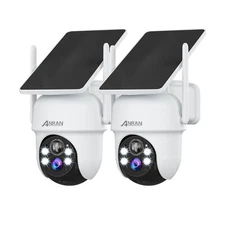 ANRAN Outdoor Solar Security Camera CCTV Wireless WiFi 360° PTZ Home Audio