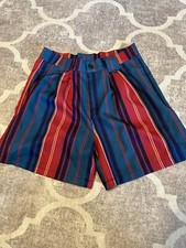 retro high waisted pull on shorts size large vintage look