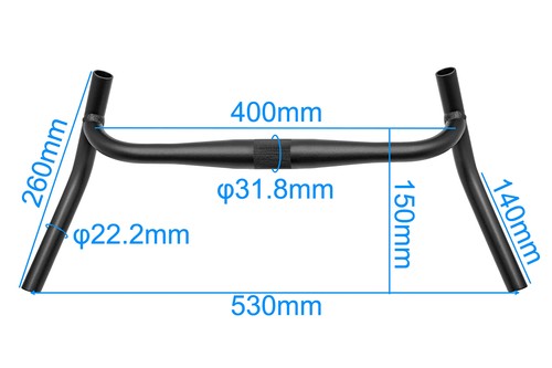 Gravel Bike Aluminium Alloy External Swing Angle Handlebars,for Touring 31.8mm - Picture 2 of 4