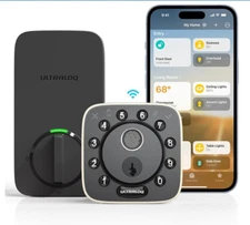 ULTRALOQ Bolt Fingerprint Smart Lock,Works with Apple HomeKit, Built-in WiFi Key