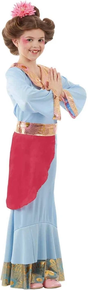 VENDA Fantasia de Princesa Japonesa Meninas Crianças Barato Vestido Kimono Gueixa Halloween - Imagem 3 de 4