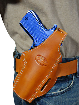 New Barsony Tan Leather Pancake Gun Holster for Ruger Star Full Size 9mm 40 45