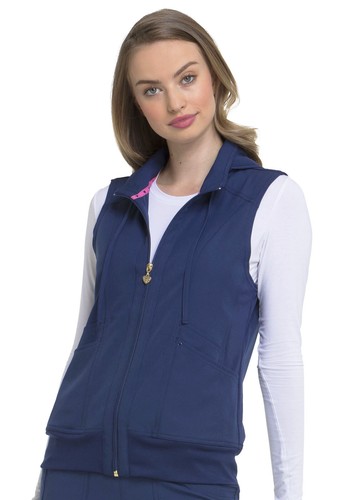 Heart Soul Scrubs Zip Front Vest HS500 NAYH Navy Free Shipping