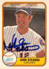 John Stearns autographed Baseball Card (New York Mets) 1981 Fleer #317