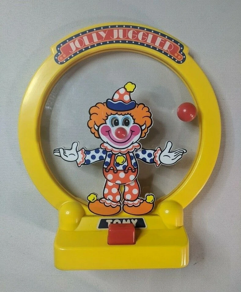 Vintage TOMY Jolly Juggler Push Button Juggling Clown Kids Children s Toy