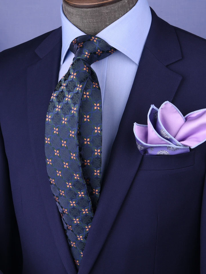 Дизайнерский зеленый цветочный сплетенный галстук 3» цветок галстук роскошь стильный оранжевый моды  - Изображение 3 из 4