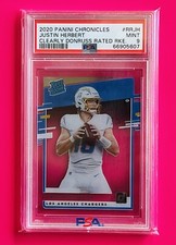 Justin Herbert 2020 Panini Chronicles Clearly Donruss—Rated Rookie #RRJH PSA 9