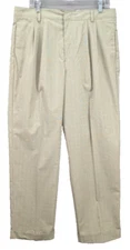 Dockers Men's Micro Pattern Pants Khaki 36x32 No Wrinkles Pleated High Rise NEW