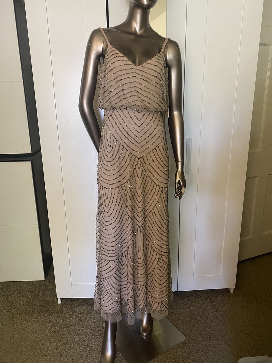 maxi adrianna papell dress Buy Adrianna Papell Blue Floral Mikado Gown from Next USA