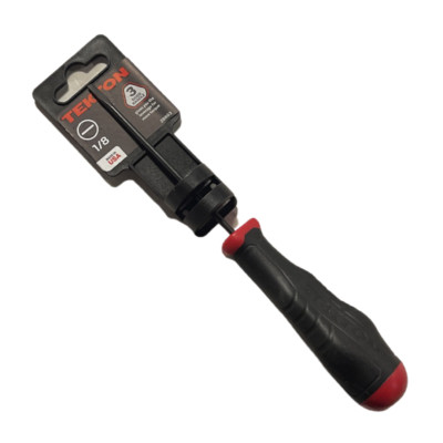 TEKTON 1/8'' x 4'' Flat Slotted Screwdriver 3 Sided Handle USA Made 26603