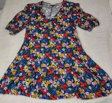 ELOQUII Women's Plus Size Knot Front Floral Print Flounce Sundress Size 18 Boho