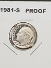 1981-S PROOF ROOSEVELT DIME 10c TYPE~1  DEEP CAMEO BU IN 2X2 PROTECTOR — photo 2