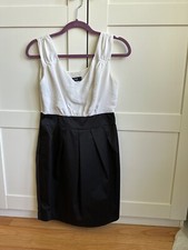 women cocktail dress size 2 black and white above knee