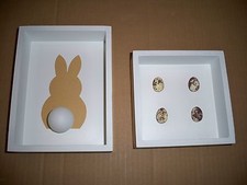 Hase + Eier Bilder-Set aus Fichtenholz 2-teilig 3 D Optik  Impressionen living