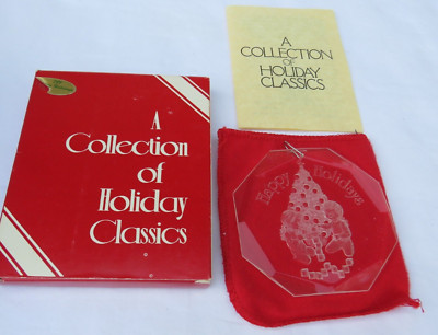 Happy Holidays Christmas Ornaments Thayer W/ Box Crystal Acrylic #789
