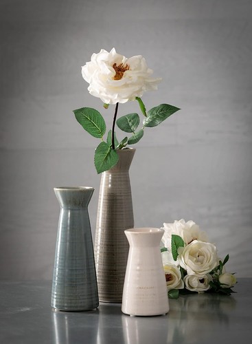 Durable 3-Piece Ceramic Vase Set - Rustic Glossy Finish for Brightening Spaces - Picture 8 of 9