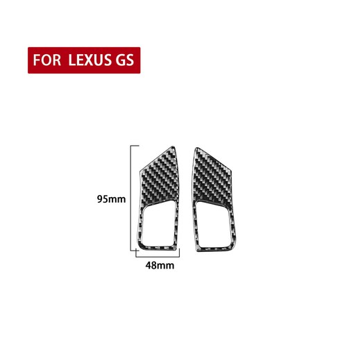 2Pcs Carbon Fiber Steering Wheel Button Cover Trim For Lexus GS300/350/430/450h - Foto 3 di 6