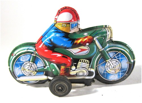 Vintage Lot of 2 Tin Type Motorcycle 3-1/2" Long 1-3/4" Tall Good Cond. 7105 - Picture 3 of 5