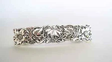 Silver flowers leaves vine metal flower filigree hair clip barrette