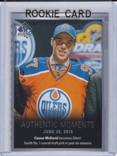CONNOR McDAVID ROOKIE CARD 2015 Upper Deck SP Authentic Hockey OILERS RARE $$ RC