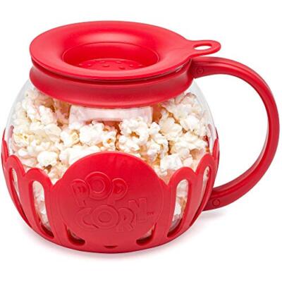Ecolution Patented Micro-Pop Microwave Popcorn Popper with Temperature Safe G...