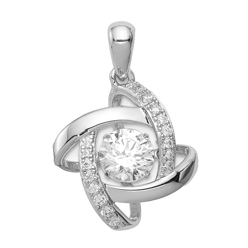 Cubic Zirconia Plateado Blanco Moda Collares y Colgantes