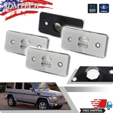 4PCS Front + Rear Clear Side Marker Lights For Mercedes W460 W463 G Wagon Class