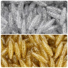 BeadTin Sparkle 19mm Spaghetti Plastic Beads 150pcs - Color choice