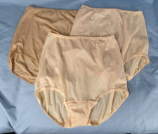 VTG BALI Skimp Skamp Panties LOT OF 3 Beige/Tan SILKY GRANNY SHEER Mushroom L/7