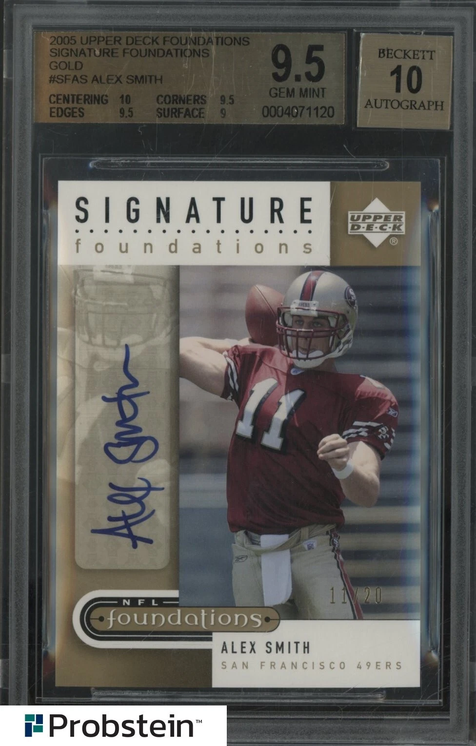 Alex Smith Upper Deck Foundations Signature Foundations #SFAS Gold