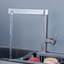 Modern Kitchen Sink Faucet Brushed Nickel Single Hole Handle Filler Tap Brass