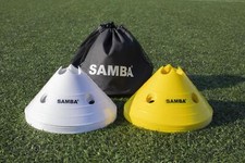 Samba Large Marker Cones Marking Pitches Training Areas Sport Yellow/White 20pcs