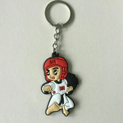 10 x Cartoon Schlüsselanhänger Taekwondo Schlüsselanhänger Schlüsselring Deko Ornamente zufällig