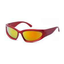 Retro Cycling Sports Unisex Sunglasses With UV Protection, Pearlescent Red