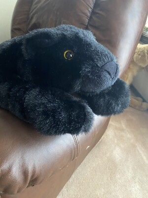 Walmart Panther Plush Huge 31'' Floppy Black Stuffed Cat Laying Down Vintage