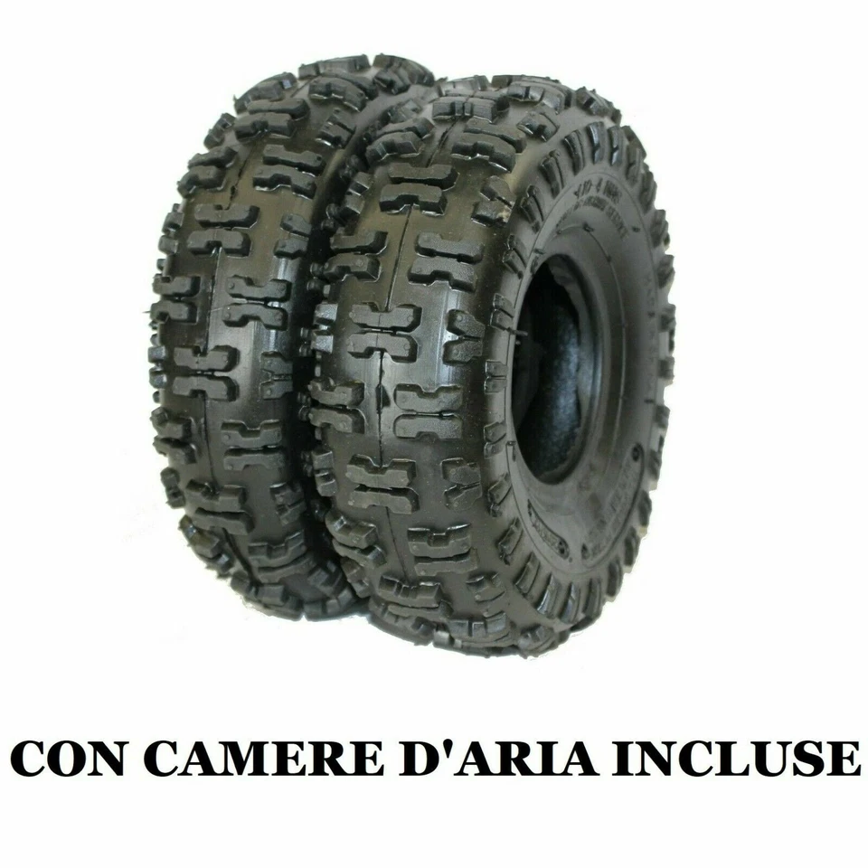 QUADITALIA 2 GOMME QUAD 4.10-6 PNEUMATICI RUOTA MINI QUAD 4 10 6 GOMMA CON CAMERE D ARIA