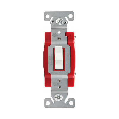ARROW HART 1221W TOGGLE LIGHT SWITCH, 1-POLE, 20A, 120/277V, WHITE, (10-PACK)